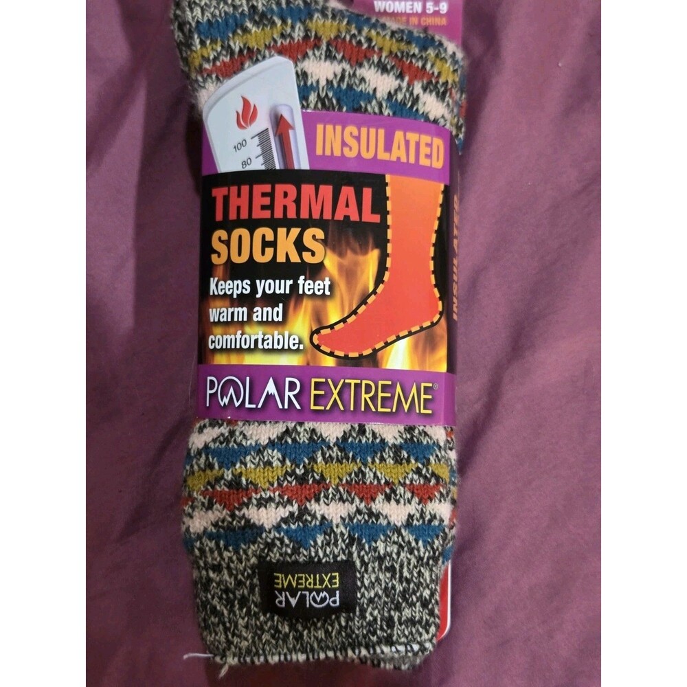 POLAR EXTREME THERMAL SOCKS WOMEN UP TO SIZE 11 COLORFUL